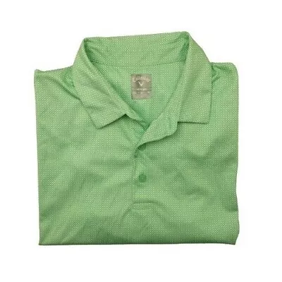 Callaway Polo Shirt Mens Extra Large Green Checkered Print Performance Golf Polo • $23