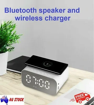 FM Radio Alarm Clock/Bluetooth/NFC Speaker USB Charger Wireless Charging • $45