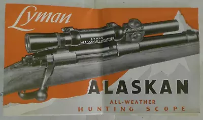 Lyman Alaskan All Weather Hunting 2.5X Scope MANUAL 1945 Genuine Original • $29.77