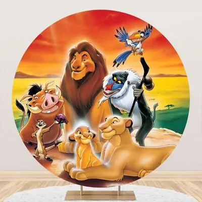 Round Lion King Backdrop Background Kids Birthday Party Supplies Photo Decor • $26.67