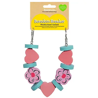Boredom Breaker Small Animal Woodies Gnaw Sports Flower Garland Hanging Cage Toy • £7.99