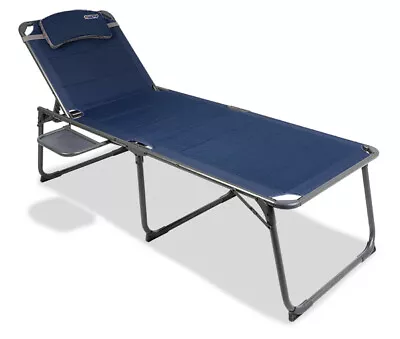 Quest Ragley Pro Lounge Bed With Table Blue Camping Garden Outdoor • £108.50