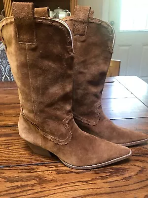 Michael Kors Brown Suede Cowboy Boots Size 5.5 • $49