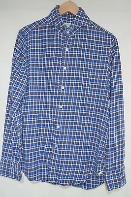 Michele Negri ~italy Handmade Slim Fit Italian Combed Cotton Check Shirt M • £20.99