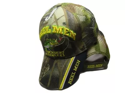 Reel Men Fish Fishing Camouflage Camo Mesh Embroidered Cap CAP932 Hat • $7.77