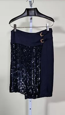 Veronique Branquinho Ray Blue Sequin Skirt Double Strap 40 Italy • $119.99