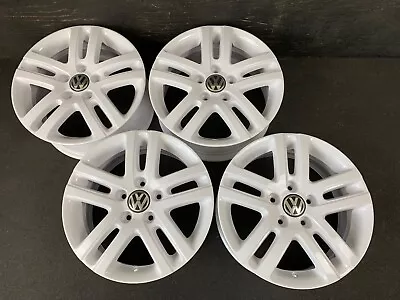 (4) VW Volkswagen Jetta Gloss White Powder Coat Wheels Rims + Caps 16  Hol.69812 • $795