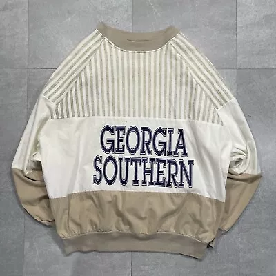 Vintage Georgia Southern Sweatshirt 80s Striped Sz Small Velva Sheen Fits Large • $59.99