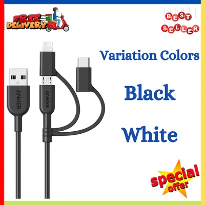 $20.55 • Buy Anker Powerline II 3-in-1 Cable, Lightning/Type C/Micro USB Cable For IPhone New