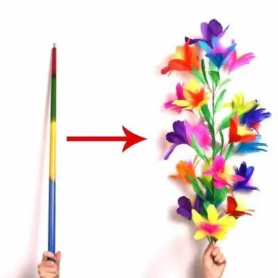 Vanishing Disappearing Rainbow Metal Cane To 21 Flowers Stage Magic Tricks Funny • $24.99