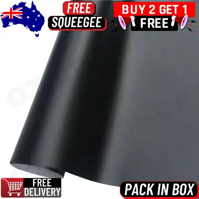 $4.39 • Buy Matt Matte Satin Black Car Vinyl Wrap Film Roll Sticker Decals Air Release 