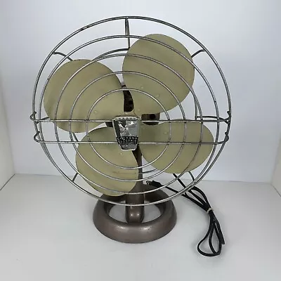 Vintage Fan Emerson Electric Of St. Louis 2 Speed Metal Blades Oscillating 1950s • $69.97