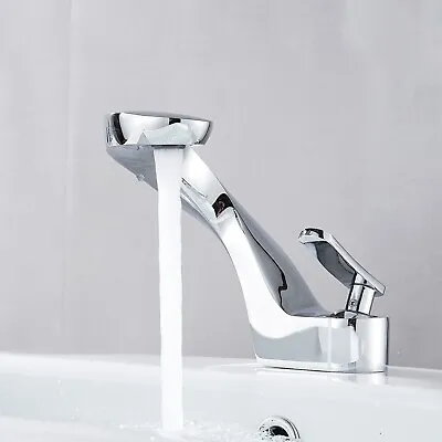 Modern Chrome Bathroom Sink Mixer Taps 1Hole Waterfall Basin Faucet Single Lever • £49