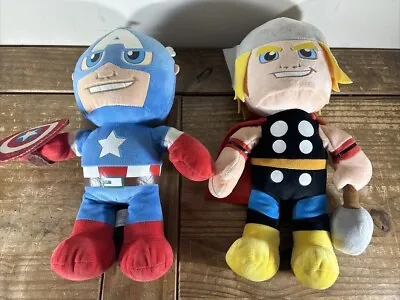 Marvel Avengers Captain America & Thor Soft Plush Beanie Cuddly Toy 13  • £9.99