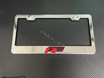 1x (red/black) R-LINE 3D Emblem STAINLESS STEEL License Plate Frame RUST FREE • $22.79