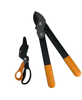 Fiskars Lopper & Garden Shear Tree Branch Twig Pruner Scissors Set • £26.59