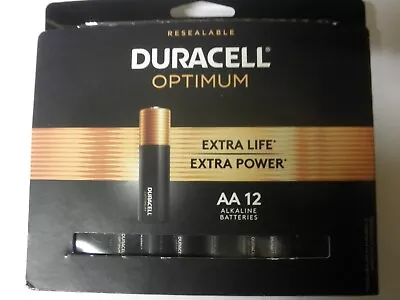 Duracell Optimum AA Alkaline Battery - Pack Of 12 • $12.75