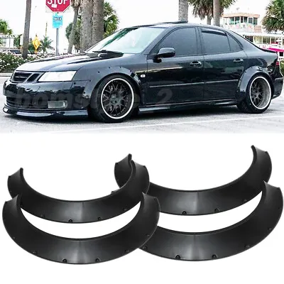 Black CONCAVE Fender Flares Extension Extra Wide Body Kit For Saab 9-3 1999-2001 • $99.11