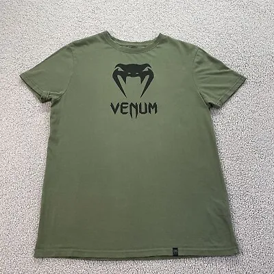 Venum Mens Classic T-Shirt Crew Neck Short Sleeve Green Graphic Sz Large Cotton • $14.95