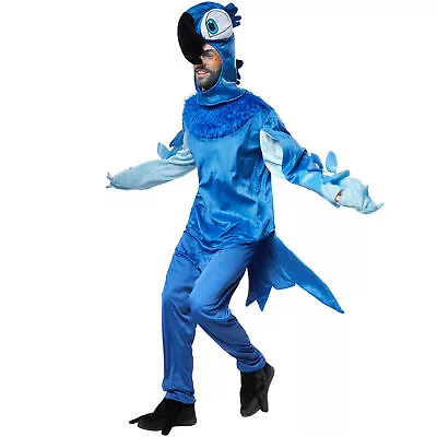 £40.99 • Buy Majestic Macaw Felt Costume For Men | Blue Parrot Fancy Dress Halloween Rio Bird