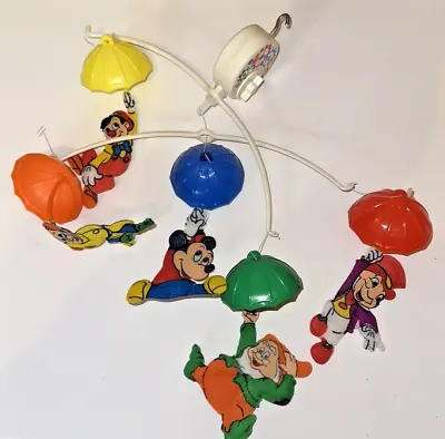 Vintage Walt Disney Musical Mobile BABY CRIB 617 Mickey Pinocchio • $25