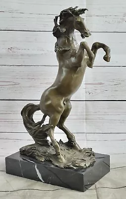 Signed Milo Figure Classic Rearing Racing Horse Figurine Bronze Sculpture Figure • $174.50