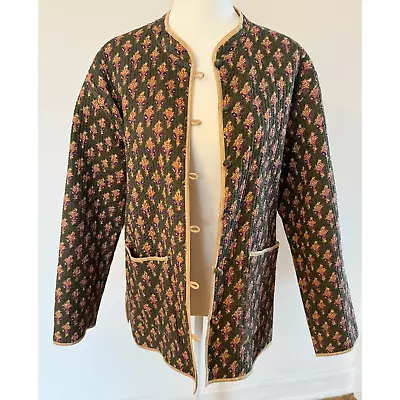 Vintage Handmade Reversible Quilted Jacket (tapestry Button Paisley) • $55