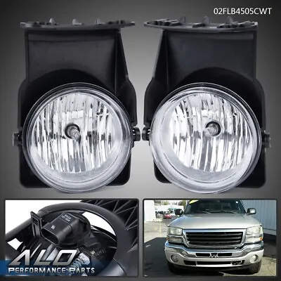 Clear Fog Lights Left+Right Fit For 03-06 GMC Sierra 1500 2500 3500 Pickup • $25.80