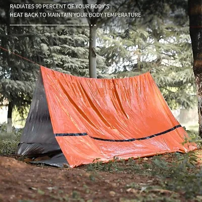 1X Portable Emergency Survival Shelter Tent Reversible Waterproof Outdoor Bivvy • $29.36