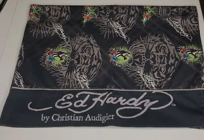 Ed Hardy Pillow Case Standard By Christian Audigier Black Panther Roses • $16.07