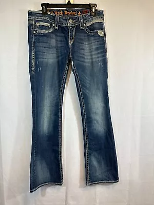 $39.99 • Buy Rock Revival Jeans 30 Alanis Boot Womens Med Wash Heavy Fade Embroidered B5