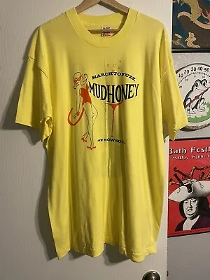 Vintage Original MUDHONEY 90's Tour T Shirt Grunge NIRVANA Sup Pop MARCH TO FUZZ • $275