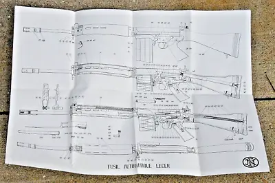 Fn Fal Fusil Automatique Leger Precision Cut-away  Technical Drawing Set Of 2 • $5