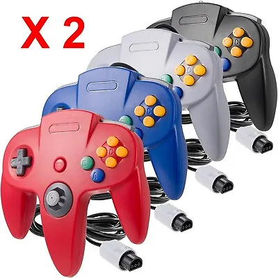 2x Wired Controller Compatible With Nintendo 64 N64 Joystick Video Game Console • $18.75