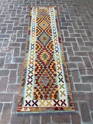 Handmade Afghan Kilim Hallway Runner Rug 295 CM X 80 CM KA# 40 • $490