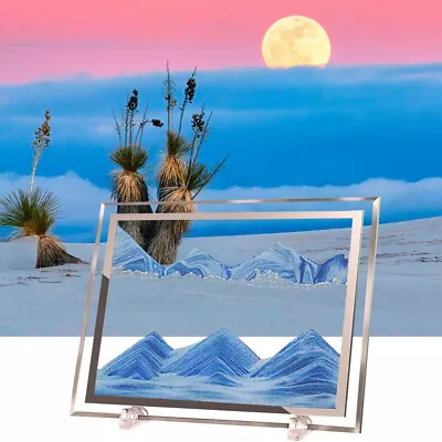 3D Moving Sand Art Picture Decor Glass Quicksand Painting Deep Sea Sandscape New • £5.90