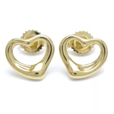 TIFFANY&Co. Open Heart 18K Yellow Gold Earrings Elsa Peretti /291509 • $447