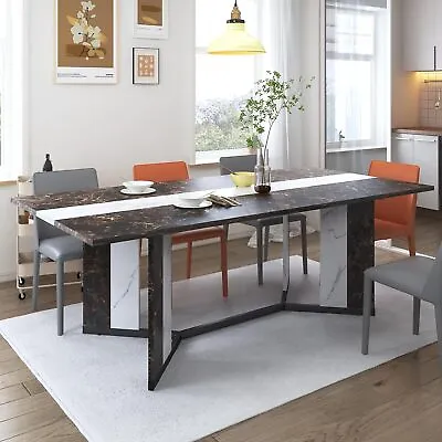 71  Large Luxurious Marble Print Dining Table For 6-10 Peoplew Adjustable Leg • $215.99