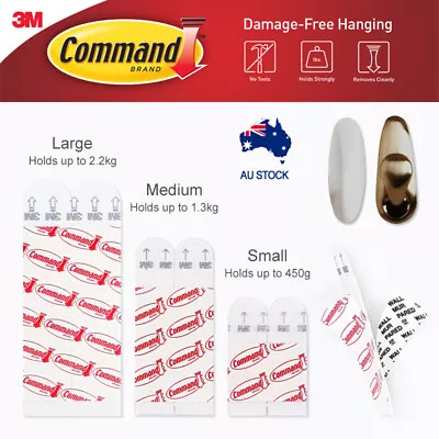 3M Command Picture Hanging Refill Strips For Hooks MEDIUM & LARGE (2-28pc) • $6.99