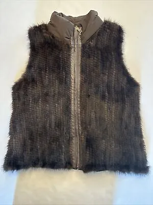 Etcetera Mink And Leather Fur Vest Sz 14 / L • $95