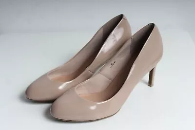 M&S Insolia Womens Patent Heels - Nude - Size 6 Wide Fit (ba44) • £3.15