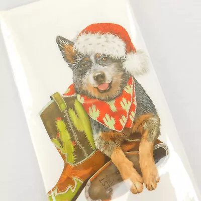 Mary Lake Thompson  Flour Sack Kitchen Holiday Towel 30  X 30  Aussie Sheperd • $9.69