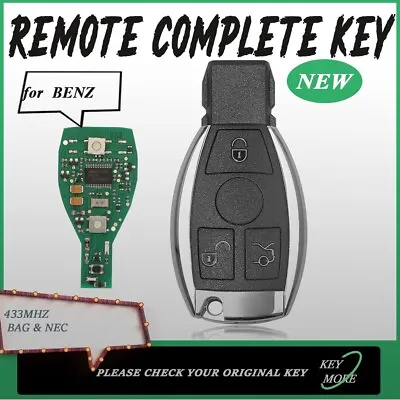Replacemet For Mercedes-Benz W203 A B C E S  433mhz Remote Car Key Fob BAG & NEC • $20.77
