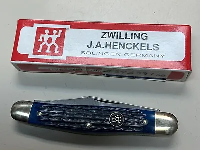 Zwilling Henckels Solingen Germany Pocket Knife Hk-25-aulf Blue Unused 3-blade • $72