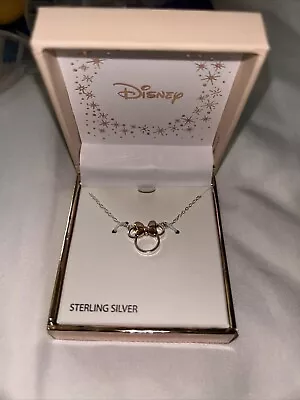 New Sterling Silver 2 Tone Minnie Mouse Necklace • $15.29