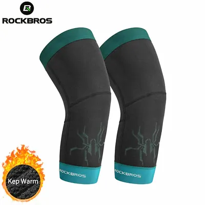ROCKBROS Winter Cycling Leg Sleeve Windproof Sports Fitness Fleece Knee Braces • $15.99