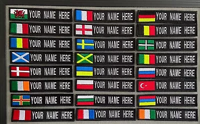 £3.99 • Buy Custom Flag Name Identifier Patch Hook Backed Personalised 120x25mm Morale Badge