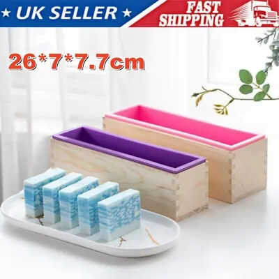 Rectangle Wood Loaf Soap Mould Silicone Mold Processing Tools Cake Baking Toast • £9.59