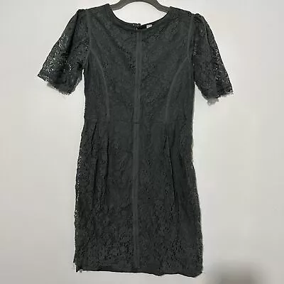 Zara Green A-Line Dress Size M Medium Cotton Blend Lace Short • $22.40