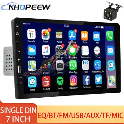 Single 1Din 9  Touch Screen Car Stereo Radio FM USB Bluetooth MP5 Player +Camera • £37.99